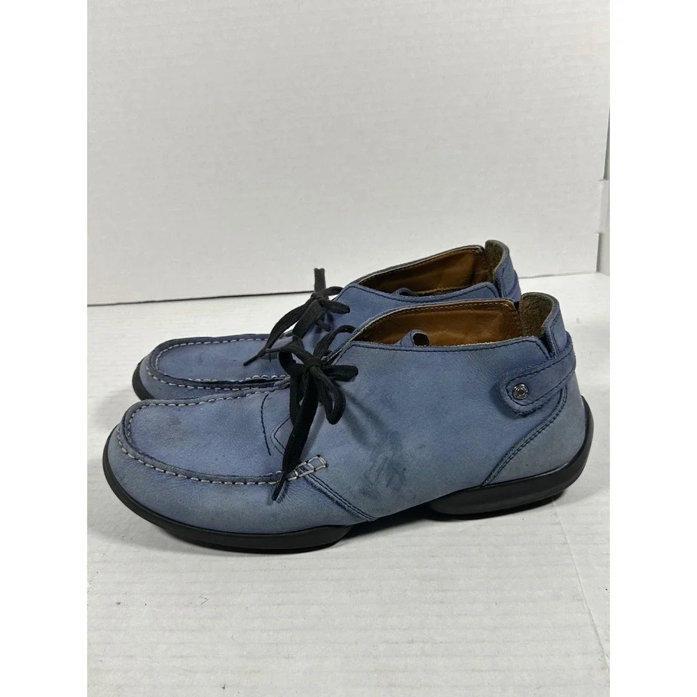 Woodland Blue Nubuck Leather‎ Chukka Boots Mens EU 42 Moc Toe Lace Up Casual